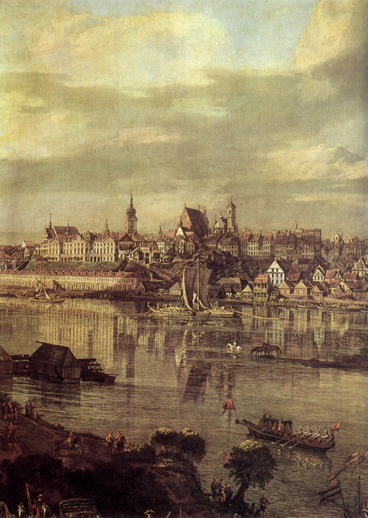 Painting by Bernardo Bellotto depicting a view of Warsaw from the Praga district