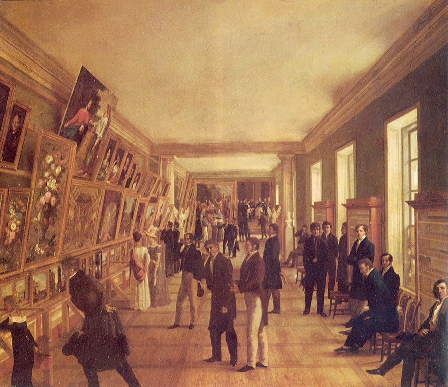 View of an exhibition of fine arts in Warsaw in 1828